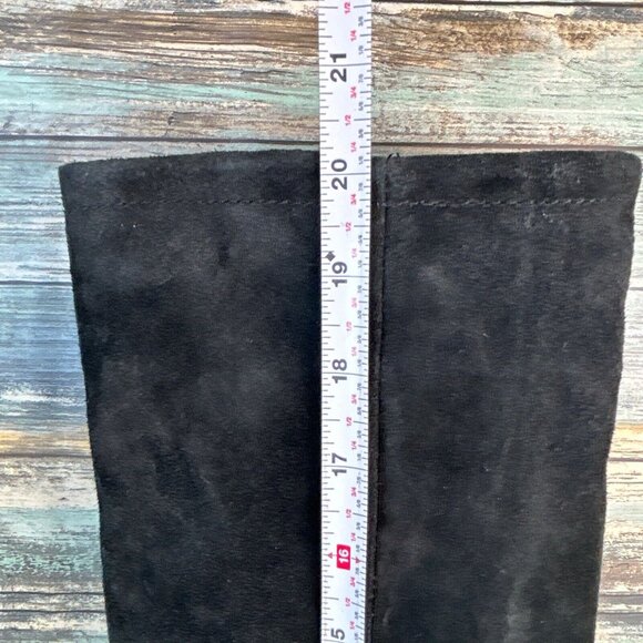 Born Over The Knee Boots Womens Size 7 Black Suede Pull On Block Heel Round Heel - Picture 9 of 13